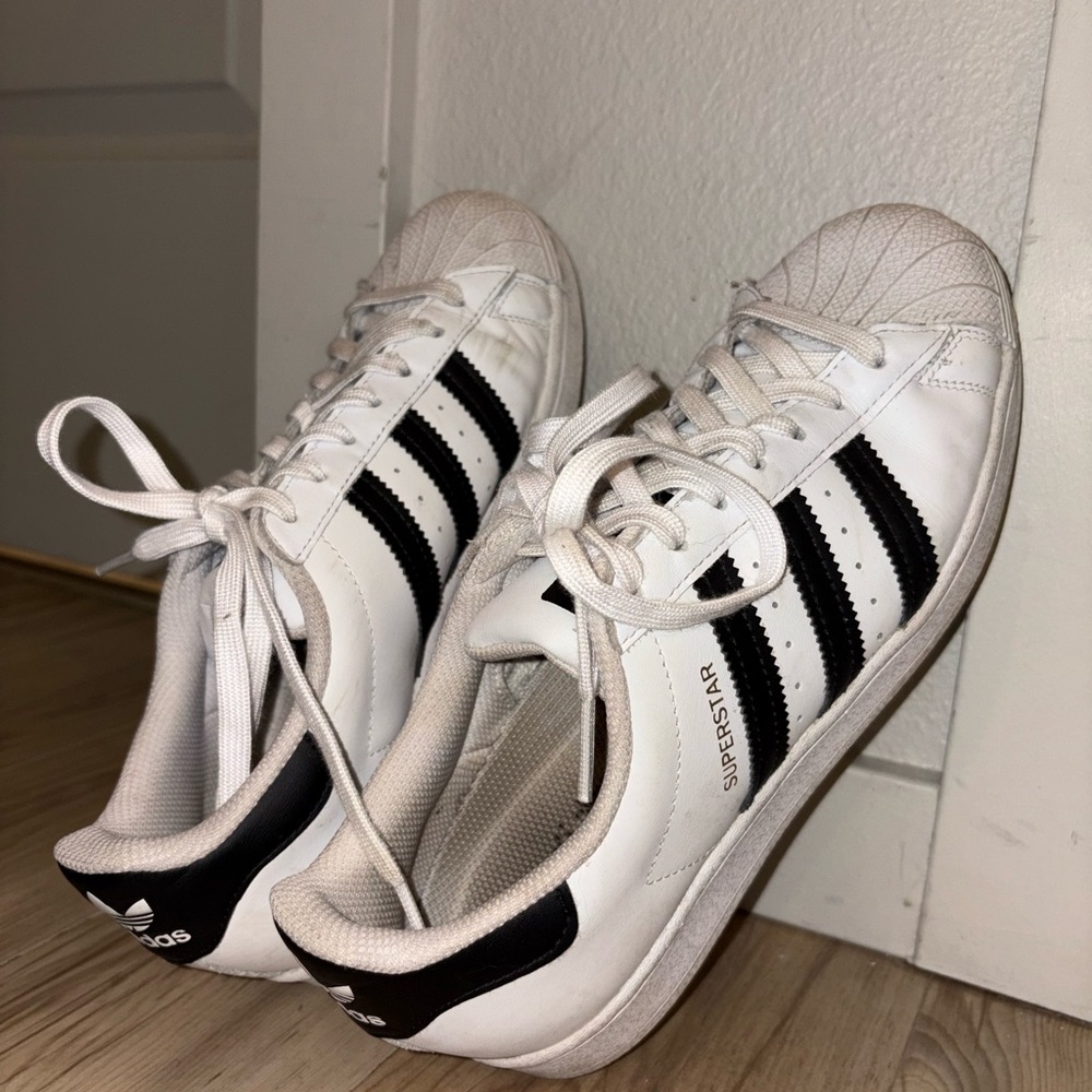 Adidas Superstar White and Black Sneakers